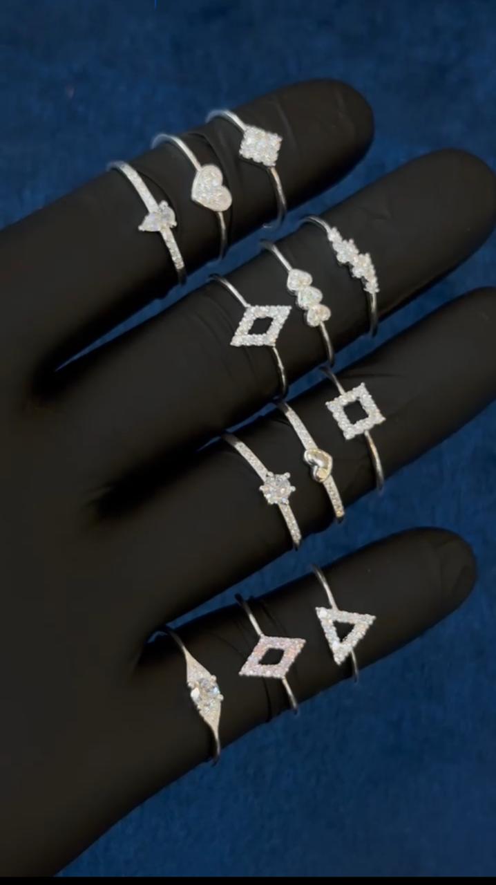 925 sterling silver rings with finish stone work